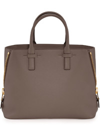 Tom Ford Jennifer Small Trap Leather Tote Bag Gray