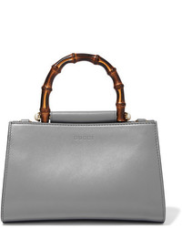 Gucci Nympha Bamboo Mini Two Tone Leather Tote Gray