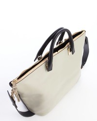Chloé Pale Grey And Black Leather Baylee Convertible Tote