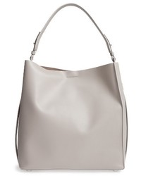 AllSaints Paradise Northsouth Calfskin Leather Tote Grey