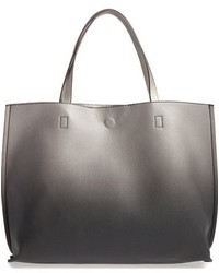 Street Level Reversible Faux Leather Tote Ivory