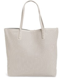 Street Level Reversible Perforated Faux Leather Tote Grey