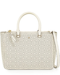 Tory Burch Robinson Small Perforated Multi Tote Bag New Ivory