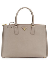 Prada Saffiano Lux Executive Tote Bag Gray