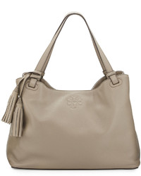 Tory Burch Thea Center Zip Tote Bag French Gray