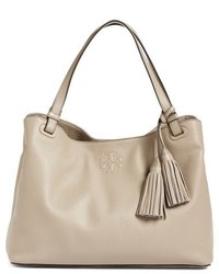 Tory Burch Thea Tassel Leather Tote Red