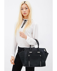 Forever 21 Zippered Faux Leather Satchel