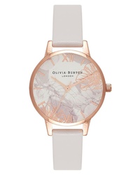 Olivia Burton Abstract Florals Leather Watch
