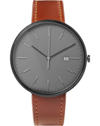 Uniform Wares M40 Pvd Coated Stainless Steel And Leather Watch