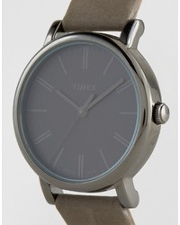 Timex Originals Tonal Leather Watch In Gray