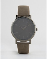 Timex Originals Tonal Leather Watch In Gray