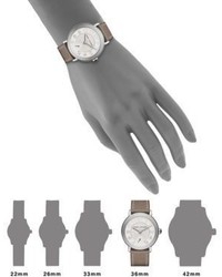 Marc Jacobs Riley Stainless Steel Metallic Leather Strap Watch