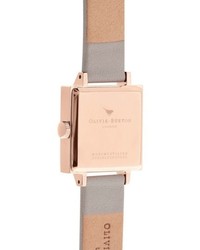 Olivia Burton Square Leather Strap Watch 23mm