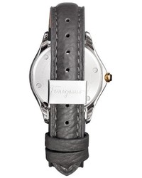 Salvatore Ferragamo Time Diamond Leather Strap Watch 33mm
