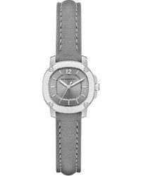 Burberry Unisex Swiss Britain Gray Leather Strap Watch 26mm Bby1902