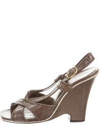 Marc Jacobs Patent Leather Wedge Sandals