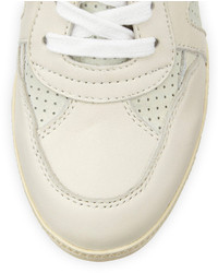 Ash Beck Bis Shimmer Combo Leather Wedge Sneaker Off Whitepearl