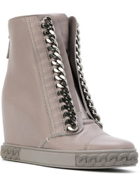 Casadei Chain Trimmed Wedge Sneakers