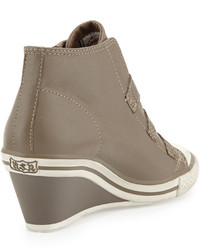 Ash Gin Bis Buckled Leather Wedge Sneaker Perkish