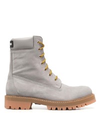 Vetements Trucker Logo Patch Lace Up Ankle Boots