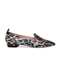 Grey Leopard Calf Hair Loafers