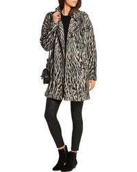 Maje Malavida Leopard Print Knitted Coat
