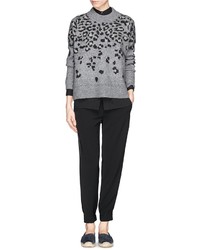 Nobrand Isadora Leopard Intarsia Wool Alpaca Mohair Sweater