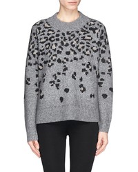 Nobrand Isadora Leopard Intarsia Wool Alpaca Mohair Sweater