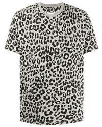 Grey Leopard Crew-neck T-shirt