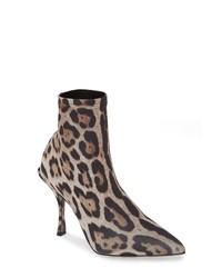 Dolce & Gabbana Lori Jaguar Print Pointed Toe Bootie