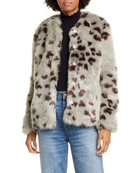 La Vie Rebecca Taylor Faux Snow Fox Fur Jacket
