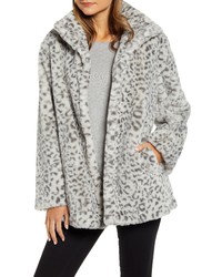 Kenneth Cole New York Snow Leopard Faux Fur Jacket