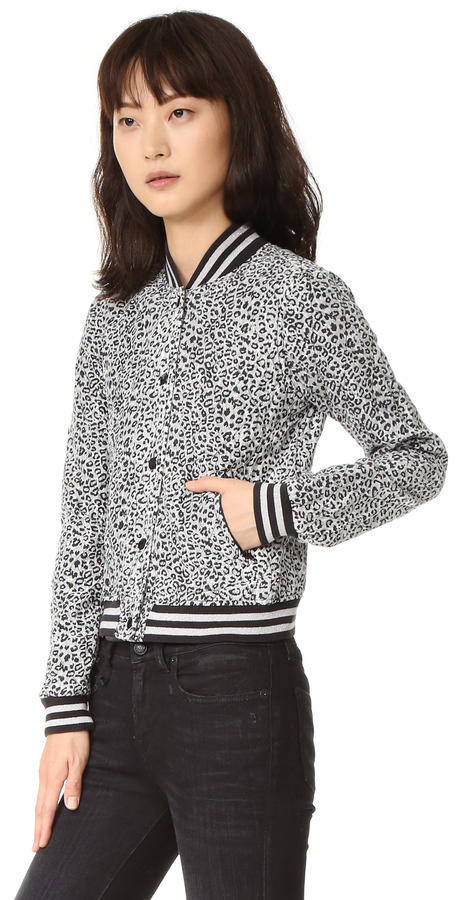 R 13 R13 Leopard Shrunken Roadie Jacket 695 shopbop