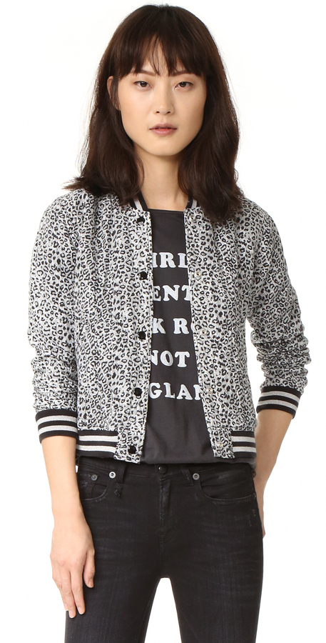 R 13 R13 Leopard Shrunken Roadie Jacket 695 shopbop