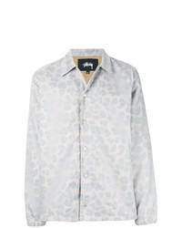 Grey Leopard Shirt Jacket