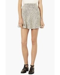 Grey Leopard Skater Skirt