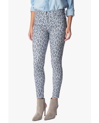 7 For All Mankind Mid Rise Ankle Skinny In Ice Leopard