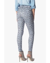 7 For All Mankind Mid Rise Ankle Skinny In Ice Leopard