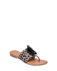Grey Leopard Thong Sandals