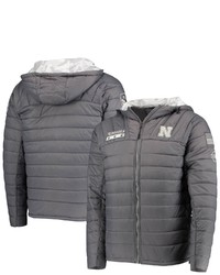 Colosseum Graycamo Nebraska Huskers Oht Military Appreciation Iceman Snow Puffer Full Zip Hoodie Jacket At Nordstrom