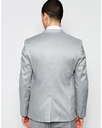 Asos Brand Skinny Suit Jacket In Linen Mix