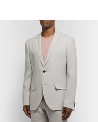 Club Monaco Grant Light Grey Slim Fit Linen Suit Jacket