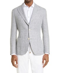 Eleventy Herringbone Linen Wool Sport Coat In Medium Grey At Nordstrom