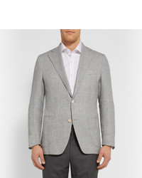 Thom Sweeney Grey Curzon Slim Fit Linen Blazer