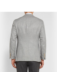 Thom Sweeney Grey Curzon Slim Fit Linen Blazer