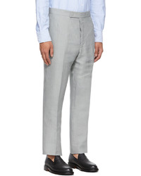Thom Browne Grey Linen Engineered 4 Bar Trousers