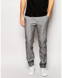 Asos Brand Slim Fit Smart Pants In 100% Linen