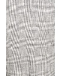 Nordstrom Flat Front Plaid Linen Trousers