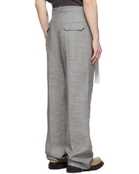 UNIFORME Grey Linen Trousers