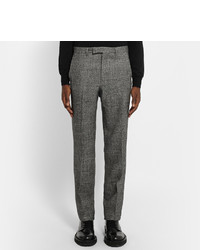 Raf Simons Grey Wool Silk Linen And Cashmere Blend Suit Trousers